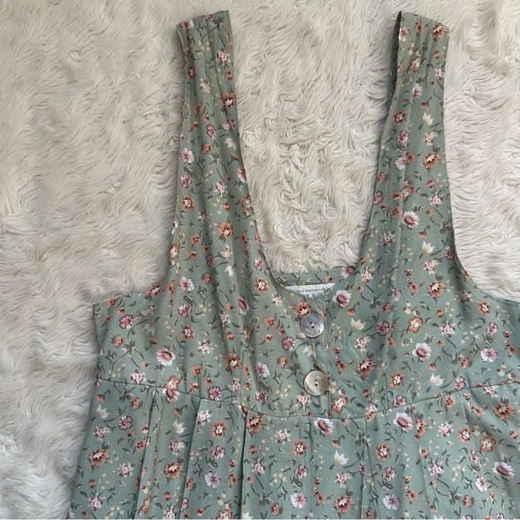Vintage Express Compagnie Internationale Dress Sleeveless Maxi Floral Green Sz S - Picture 5 of 13